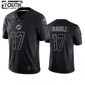 Camiseta Niño NFL Miami Dolphins Jaylen Waddle 17 Negro Reflective Limited